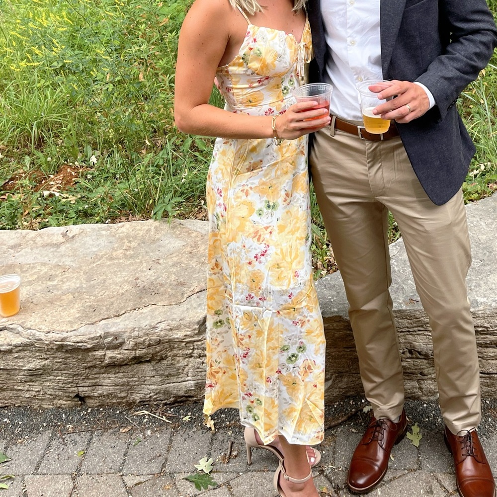 Yellow flower wedding dress size small